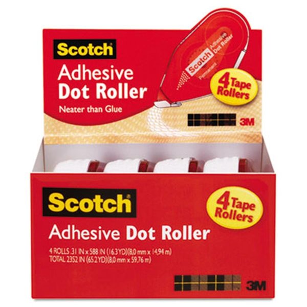 Scotch Scotch 6055BNS Adhesive Dot Roller Value Pack  0.3 in x 49 ft.  4-PK 6055BNS